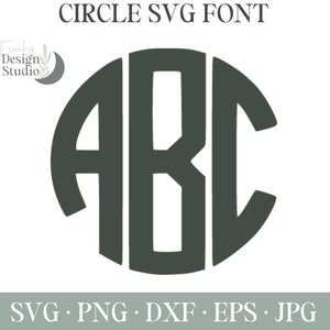 Cercle Monogran police SVG, police cercle SVG, fichiers SVG, fichiers de coupe Cricut et Silhouette