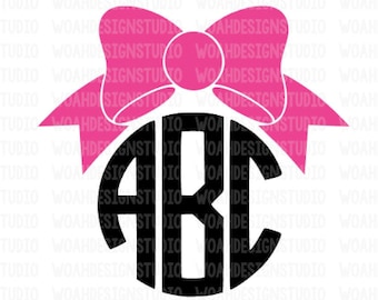 Download Bow Monogram Svg Etsy