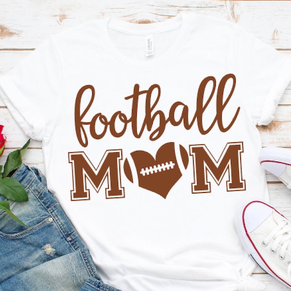 Football Mom SVG, Football Shirt SVG, Football Svg, Football Heart Svg Files, Cricut SVG, Silhouette Svg, Cutting Files