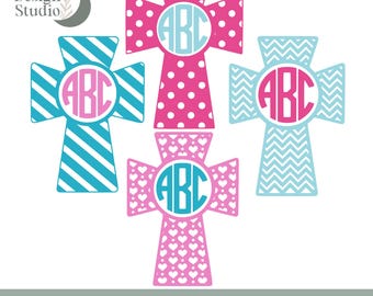 Cross Monogram SVG: Christian Cut Files for Cricut & Silhouette