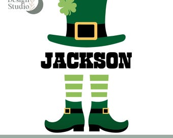 Leprechaun Frame, Leprechaun Monogram SVG, Saint Patrick&#39;s SVG, Svg Files, Cricut and Silhouette Cut Files