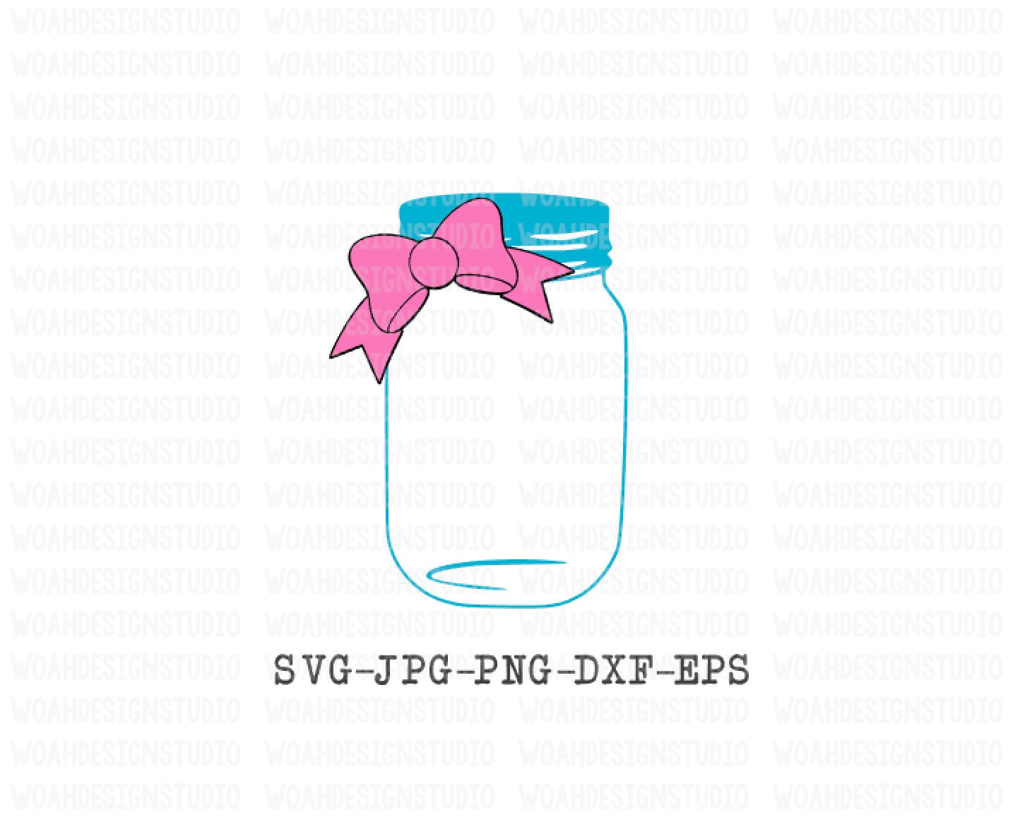 Mason Jar SVG Mason Jar with Bow SVG SVG files Cricut and Etsy