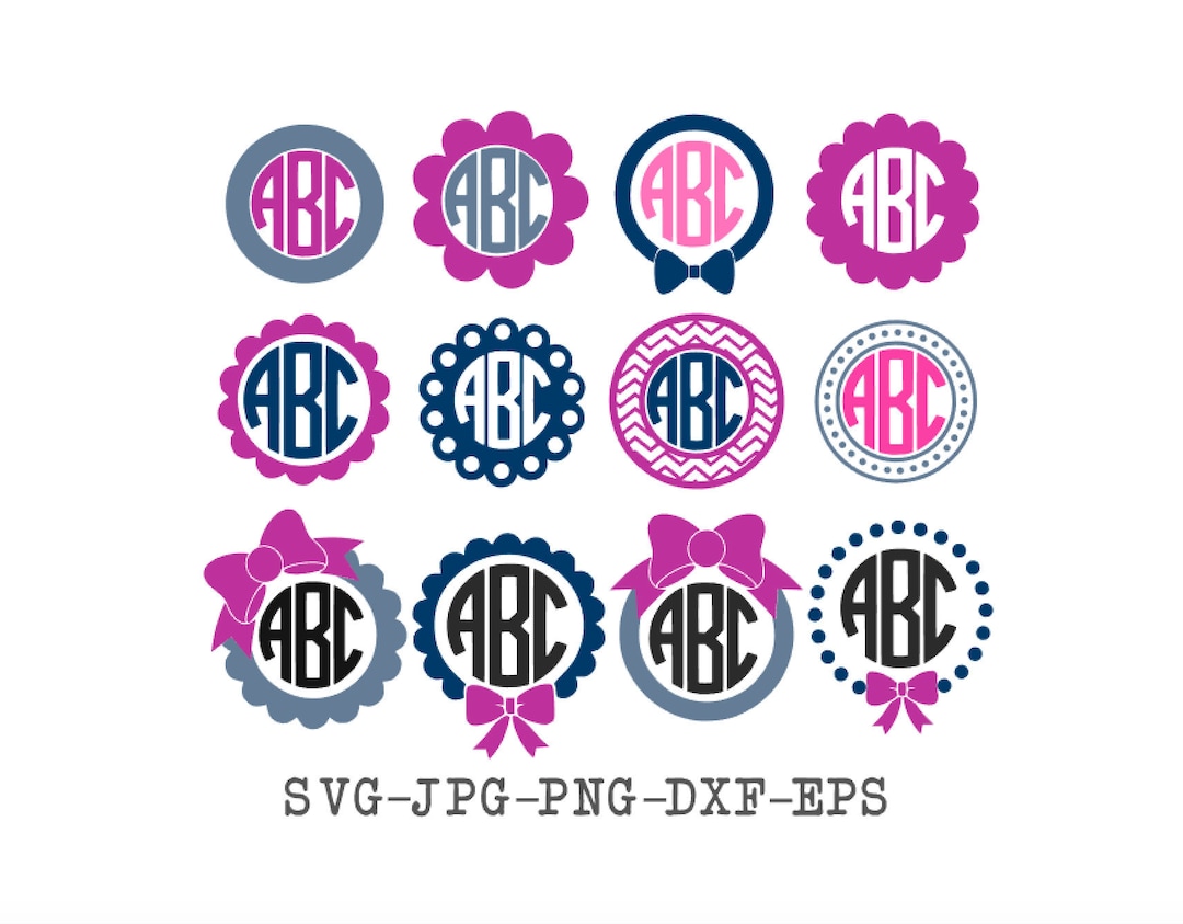 Monogram Frames SVG, Monogram Labels SVG, Circle Monogram Frames, SVG Files, Cricut and ...