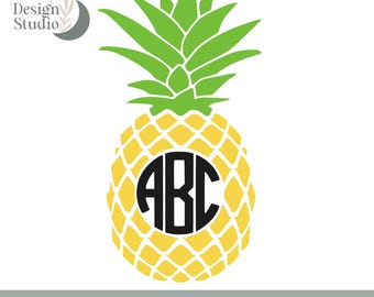Pineapple Monogram SVG, Pineapple, Monogram Frames SVG, Summer Svg, Svg Files, Cricut and Silhouette Cut Files