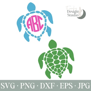 Sea Turtle SVG, Sea Turtle Monogram SVG, Beach Svg, Summer Svg, Svg Files, Cricut SVG, Silhouette Svg, Cutting Files