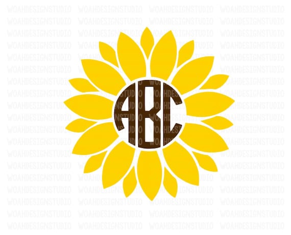 Download Sunflower Monogram Svg Sunflower Svg Monogram Frames Svg Etsy