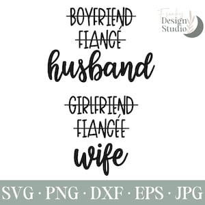Vriendin verloofde vrouw SVG, vriend verloofde echtgenoot Svg, bruid en bruidegom SVG, bruiloft Svg, Svg-bestanden, Cricut en Silhouette Cut-bestanden