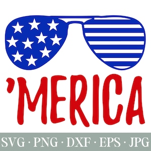 Amerika SVG, Fjärde juli Svg, Solglasögon Svg, SVG-filer, Cricut- och Silhouette Cut-filer
