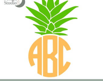 Pineapple Monogram SVG: Summer Cricut & Silhouette Cut Files