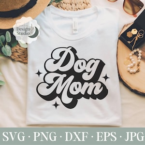 Hund Mama SVG, Hund Mama SVG, Retro Hund Mama SVG, Hundeliebhaber SVG, Png-Dateien, Shirt-Designs, Retro SVG