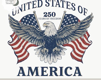 Fourth of July PNG, USA 250th Anniversary, USA Patriotic American Flag Eagle