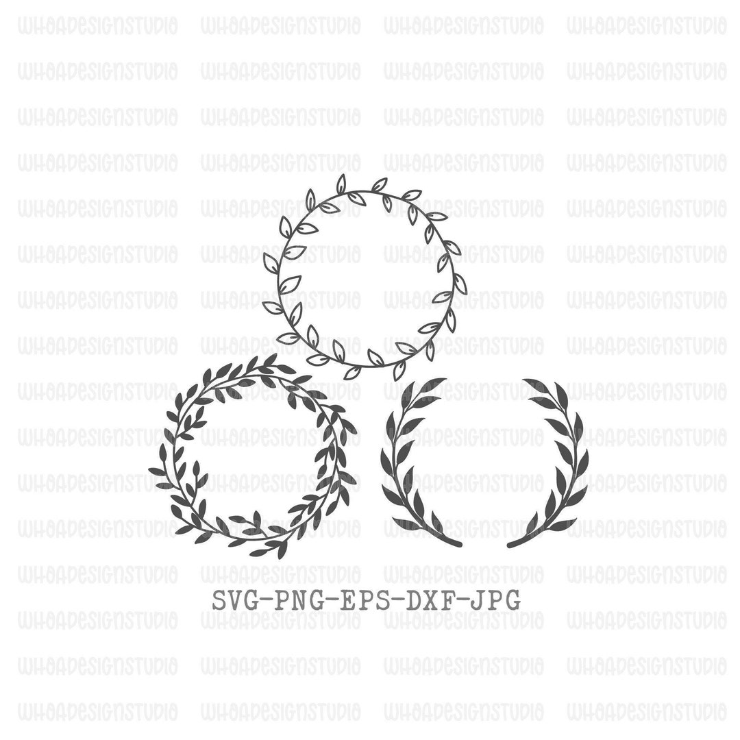 Wreath SVG Wreath SVG Bundle Circle Monogram Frames Svg - Etsy