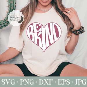 Seja gentil SVG, Seja gentil coração, Boho Svg, arquivos SVG, Cricut e Silhouette Cut Files