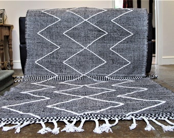 Alfombra bereber marroquí hecha a mano tribal de las montañas del Atlas // 8.2 x 5 pies // Fairtrade