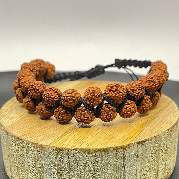 Rudraksha 8MM Double Layered Beaded Bracelets Spiritual Protection Bracelet Anxiety Stress Relief Bracelet Healing Crystals  AJR115