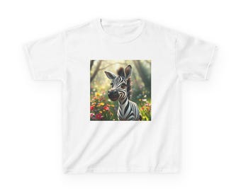 Wonderland Zebra Kids Tee - Fun Animal Cotton T-Shirt