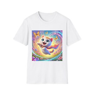 Camiseta unisex Super Kitty para mujer y hombre - Camiseta adorable para amantes de los gatos, divertida, regalo, top con estampado de animales, camiseta con maullidos
