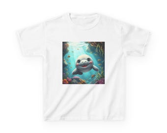 Leuk kindershirt zeekoe, leuk kindershirt, oceaandier T-shirt, cadeau voor kinderen, verjaardagscadeau, zomerkleding, uniek grafisch T-shirt