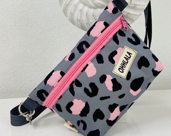 Multiway Tasche neon leo animal print wasserabweisend OHHLALA Bauchtasche Umhängetasche Crossbody Schultertasche Festivaltasche Hipbag