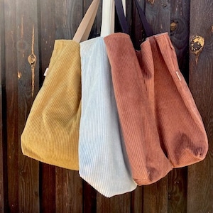 Cordshopper corduroy bag XXL made of fluffy wide cord in 11 different colors with/without zipper shoulder bag shopper cord bag