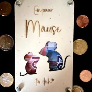 Geschenkkarte aus Holz  mit Herz nachhaltig, Geldgeschenk, Verpackung Geschenk, Geld schenken, Geburtstag, Holzkarte , Gutschein, paar Mäuse