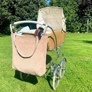 Große Kinderwagentasche aus Cord mit längenverstellbaren Fixiergurten u Tragegurten handgemacht in 16 Farben mit/ohne Reißverschluss Mombag