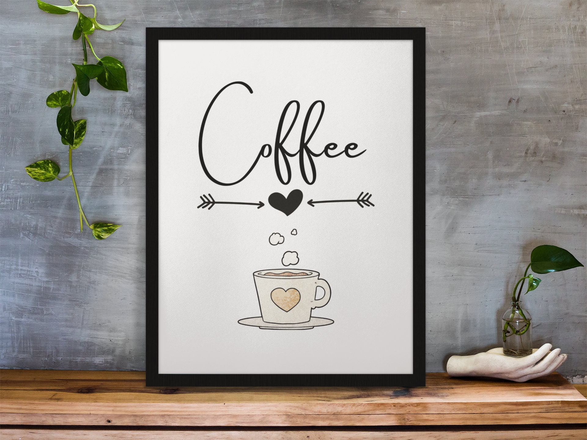 Coffee Wall Print Kitchen Wall Art I Love Coffee Print Etsy