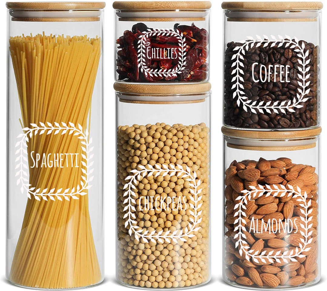 Pantry Kitchen Storage Labels, Stickers, Vinyl Decals, Jars, Tubs Etsy UK