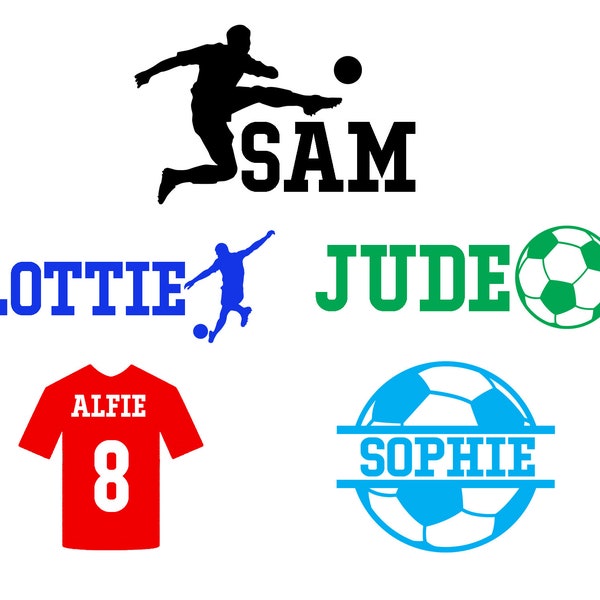 Football Picture Vinyl Name Stickers Labels For Bottle Cup Tubs Personalise