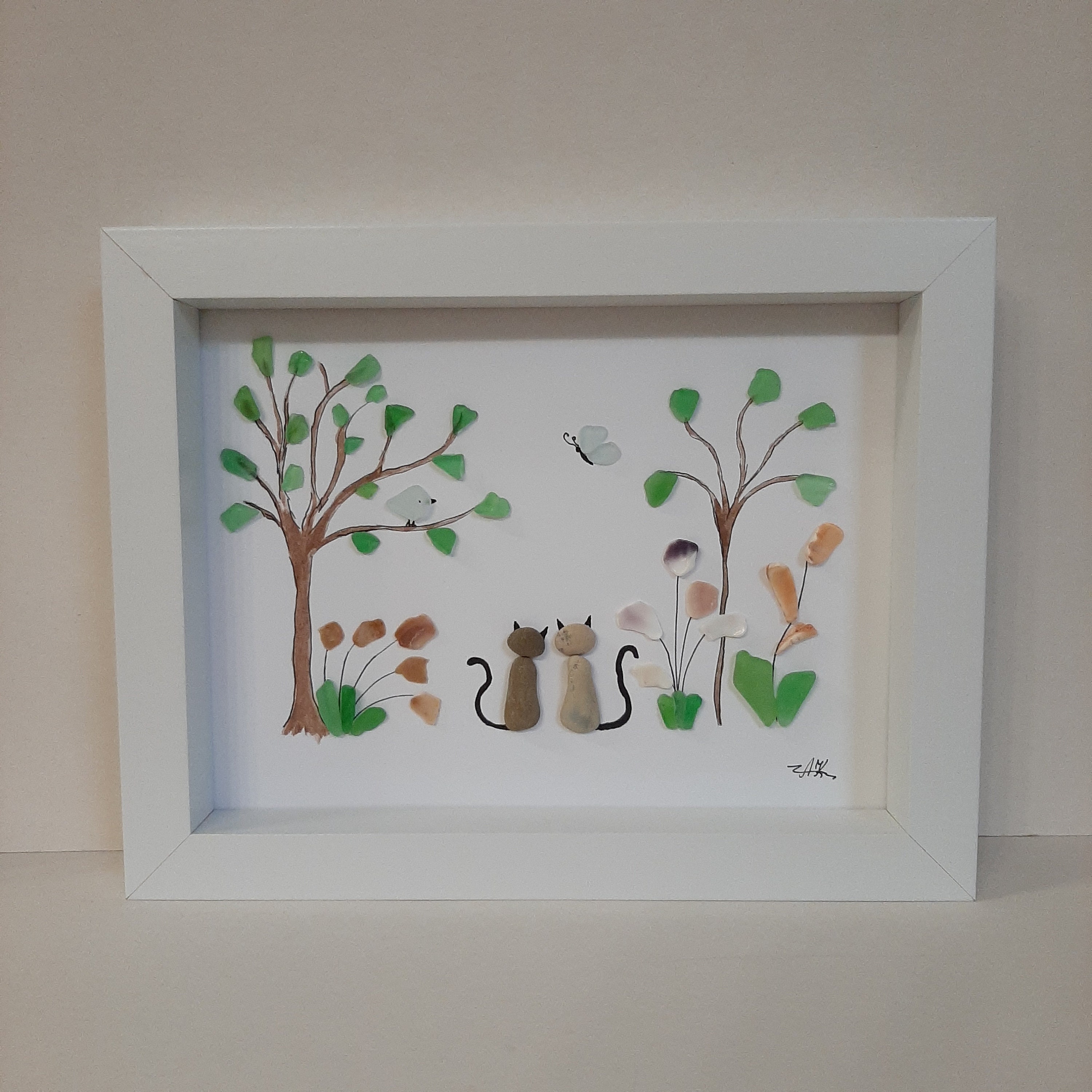 Sea Glass Art Sea glass Garden Cat gift for Etsy