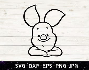 SVG de lechón, SVG de Winnie the Pooh, Cricut de Winnie the Pooh, Cricut de lechón, SVG en capas de lechón, archivo de corte de lechón, clipart de lechón, png de lechón