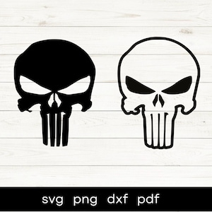 Punisher Skull Svg Bundle Punisher Tshirt Design Skull Svg Eps Png Ai Vector Skull Punisher Svg Pliki, pliki do cięcia dla Cricut i Silhouette