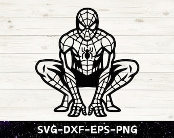 Spider-Man Silhouette SVG File, Spiderman Download Digital File - dxf, png - Cricut - Glowforge Laser Cut File -