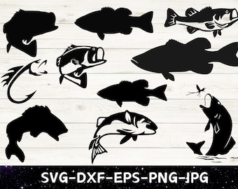 Fish svg, fish svg bundle, bass svg,  clipart, cutting files png,eps digital download, cut files for cricut and silhouette, fish hook svg