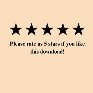 May include: Five black star icons with the text "Please rate us 5 stars if you like this download!"