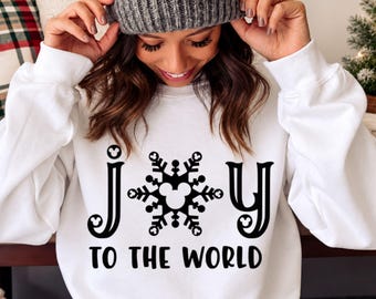 Alegría para el mundo Mickey Mouse Copo de nieve SVG jpg png / Navidad de Disneyland World Svg / Cricut Silhouette svg / archivos svg/png/jpg/eps/dxf