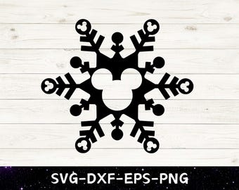 Mickey Mouse Copo de Nieve SVG jpg png / Disneyland World Navidad Svg / Navidad SVG / Cricut Silhouette svg / eps, dxf, pdf, Descarga Digital