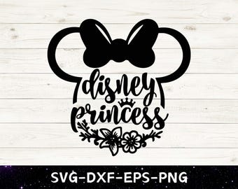 Princesa Ratón SVG, Princesa Disneyland SVG, Cabeza de ratón SVG, Archivo de corte de vinilo, SVG, PDF, JPG, PNG, AI Archivo de diseño imprimible