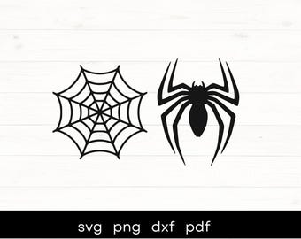 Toile d'araignée SVG, SVG d'araignée effrayante, téléchargement numérique, téléchargement immédiat, Png - Pdf-DXF - svg, clipart, fichiers coupés pour la silhouette cricut