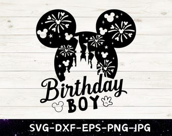 SVG de niño de cumpleaños de Disneyland / SVG de camiseta de cumpleaños de Mickey Mouse / SVG de camiseta de cumpleaños mundial / SVG de contorno de Mickey / archivo de corte para Cricut /