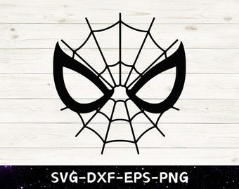 Ojos de Spiderman Svg Png Eps Dxf: Archivo de corte limpio de alto contraste para manualidades, archivos de corte láser, descarga digital