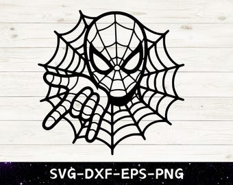 Cara de Spiderman SVG, Diseño de sublimación de Spiderman, Cumpleaños de superhéroe, Imprimible de cumpleaños de Spiderman, Arte digital de araña, Spiderman PNG SVG