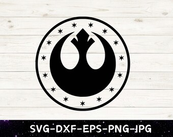 Símbolo de la Nueva República SVG, Star Wars SVG, archivo de corte de vinilo, SVG, PDF, JPG, PNG, DXF, archivo de diseño imprimible