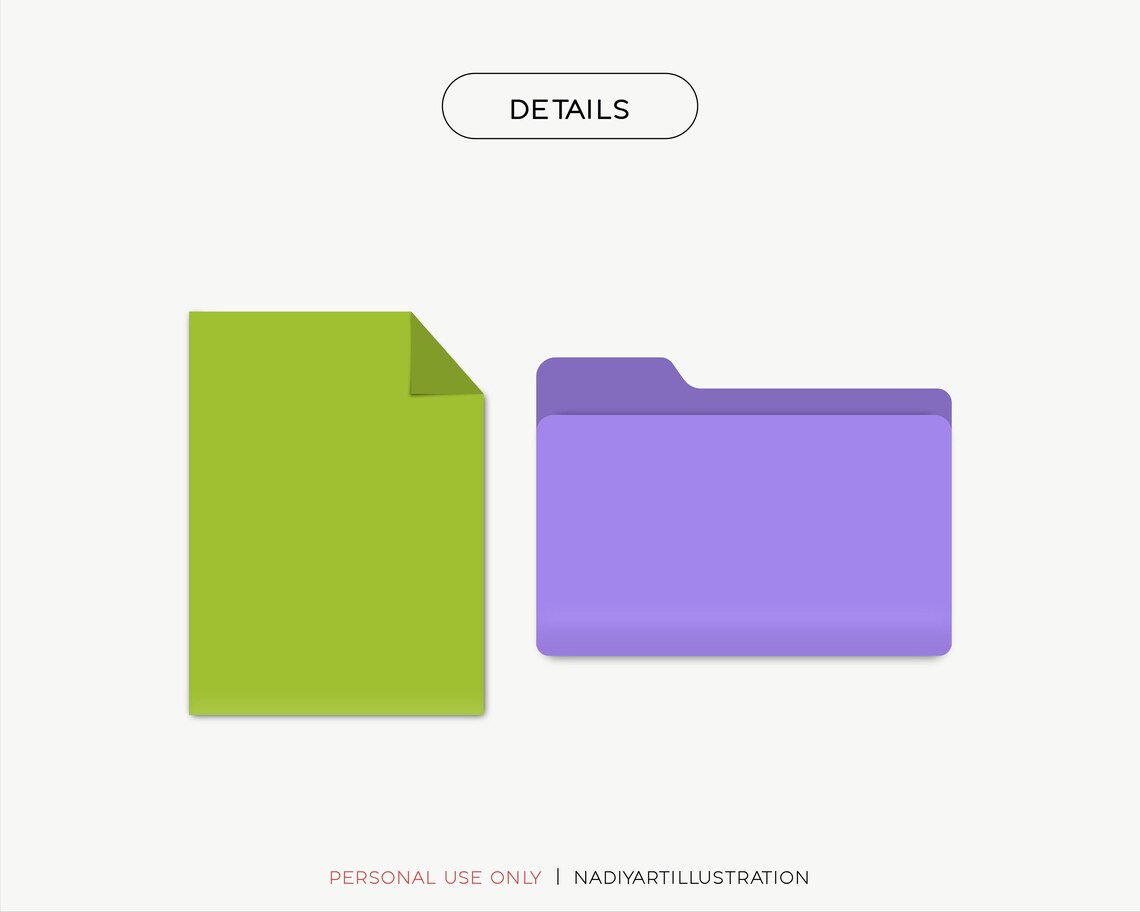 Bright Color Folders Files, Folder and Document Windows Icons - Etsy