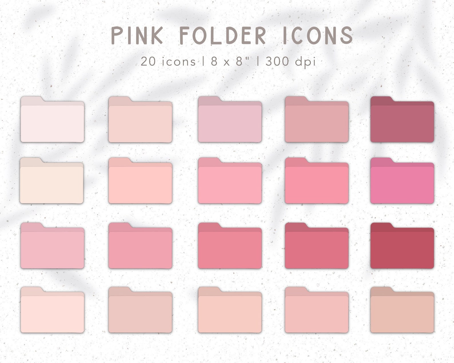 Pink Mac Icons Folder desktop icons Desktop organizer Etsy