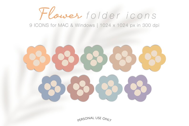 9 Flower Desktop Folder Icon Cute Flower Icon PNG ICO Pastel | Etsy Canada