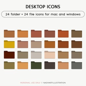 Cottagecore Color Folders, Document Icons for Desktop