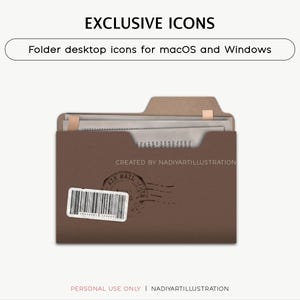 Brown folder desktop icon organizer, Document windows icons