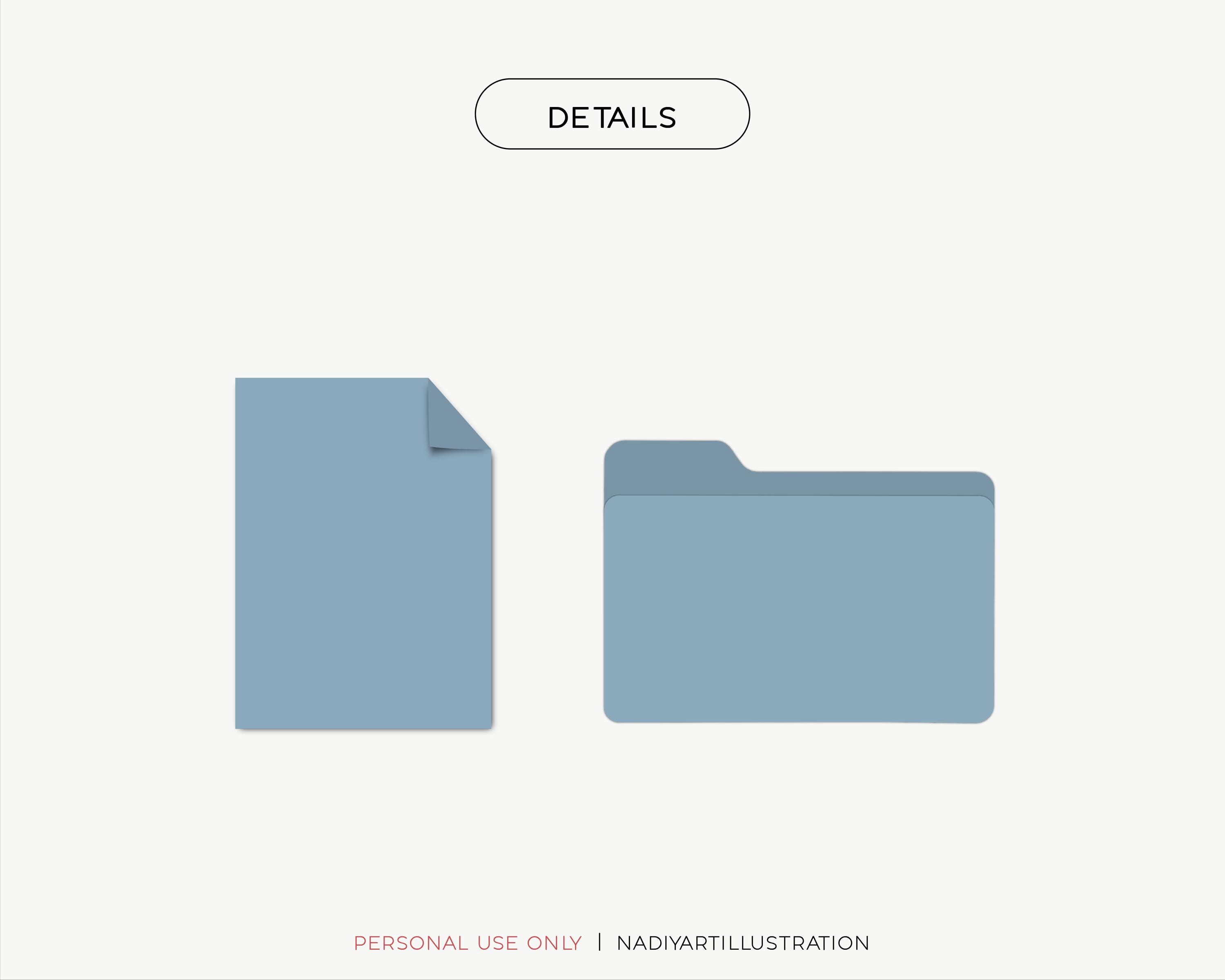 Blue Folders Document Icon, Clean Design Computer Folder Icons - Etsy