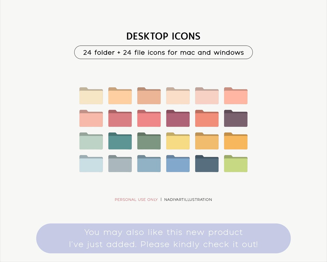 Minimalist Greyish Folder Icons, Digital Document Desktop Icons - Etsy